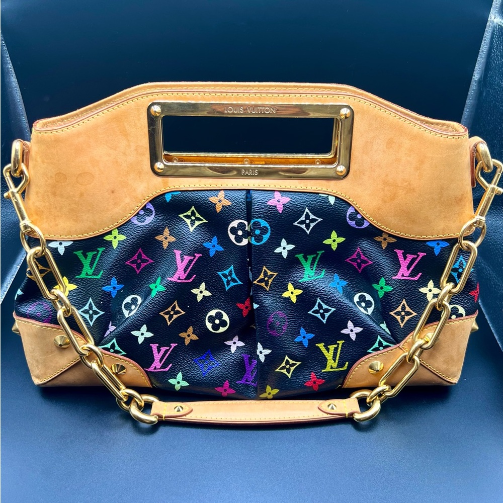 Monogram Multicolor Judy MM Shoulder Bag Black M40256